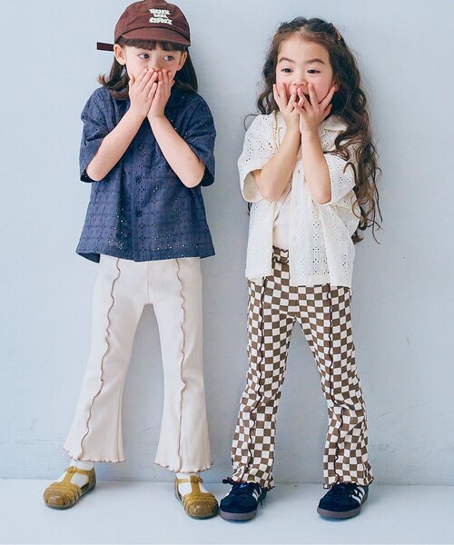 p.premier（ピードットプルミエ）の「配色メロウのストレッチリブフレアパンツ（その他パンツ・キッズ・ブラウン/グリーン/ラベンダー/オレンジ/ブラック/アイボリー・80/90/100/110/120/130/140）」の12枚目の写真