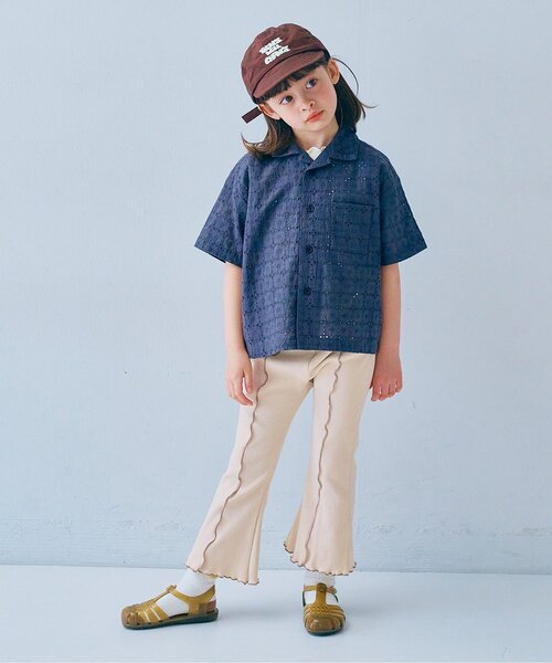 p.premier（ピードットプルミエ）の「配色メロウのストレッチリブフレアパンツ（その他パンツ・キッズ・ブラウン/グリーン/ラベンダー/オレンジ/ブラック/アイボリー・80/90/100/110/120/130/140）」の16枚目の写真