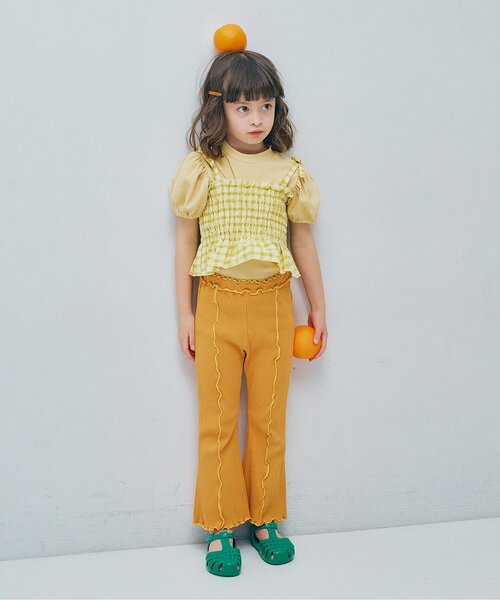 p.premier（ピードットプルミエ）の「配色メロウのストレッチリブフレアパンツ（その他パンツ・キッズ・ブラウン/グリーン/ラベンダー/オレンジ/ブラック/アイボリー・80/90/100/110/120/130/140）」の22枚目の写真