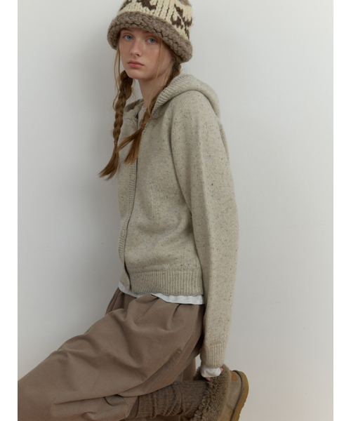 THEMITTEN(ザ・ミトン)の「Neive hoodie knit (oatmeal)(ニット/セーター・レディース・その他・FREE)」の2枚目の写真