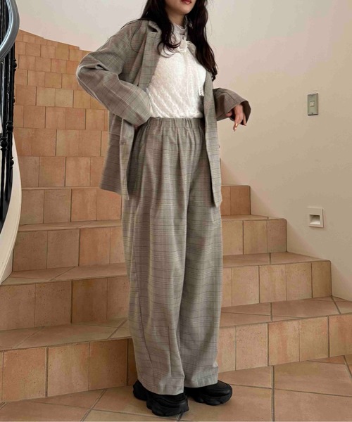 AS KNOW AS plus（アズノゥアズプラス）の「〇ワイドスラックスパンツ　セットアップ可能（スラックス・レディース・ネイビー/グレー/ベージュ系その他・FREE）」の11枚目の写真