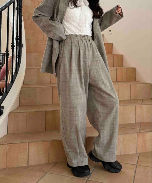 AS KNOW AS plus（アズノゥアズプラス）の「〇ワイドスラックスパンツ　セットアップ可能（スラックス・レディース・ネイビー/グレー/ベージュ系その他・FREE）」の13枚目の写真