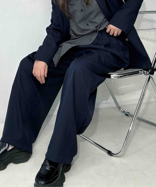 AS KNOW AS plus（アズノゥアズプラス）の「〇ワイドスラックスパンツ　セットアップ可能（スラックス・レディース・ネイビー/グレー/ベージュ系その他・FREE）」の19枚目の写真