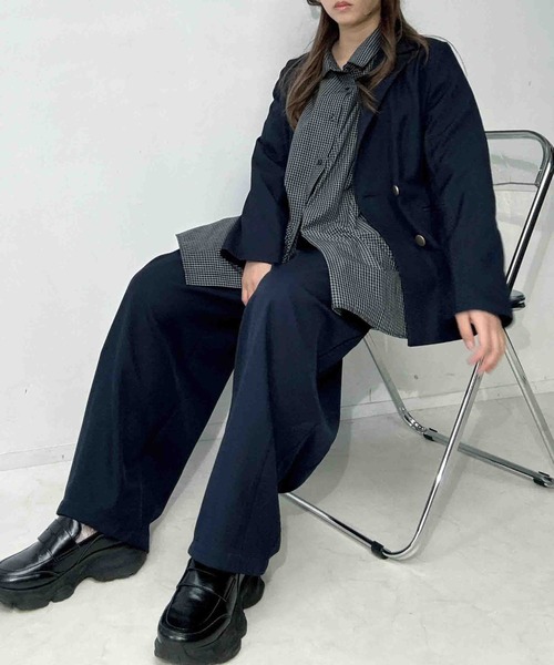 AS KNOW AS plus（アズノゥアズプラス）の「〇ワイドスラックスパンツ　セットアップ可能（スラックス・レディース・ネイビー/グレー/ベージュ系その他・FREE）」の20枚目の写真