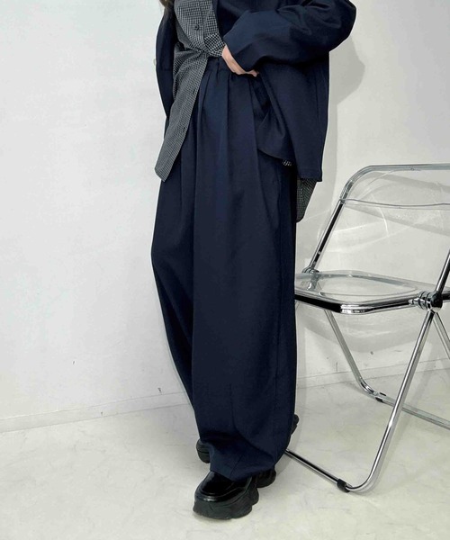 AS KNOW AS plus（アズノゥアズプラス）の「〇ワイドスラックスパンツ　セットアップ可能（スラックス・レディース・ネイビー/グレー/ベージュ系その他・FREE）」の22枚目の写真