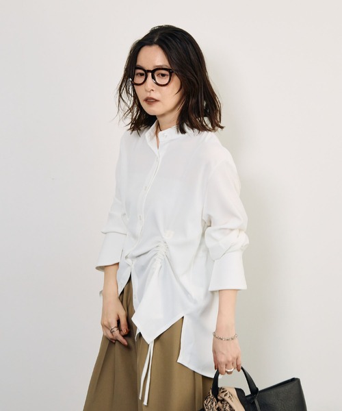 STELLA FISH(ステラフィッシュ)の「【シワになりにくい】サイドシャーリングシャツ(シャツ/ブラウス・レディース・ブラック/ブルー/ホワイト・FREE)」の7枚目の写真