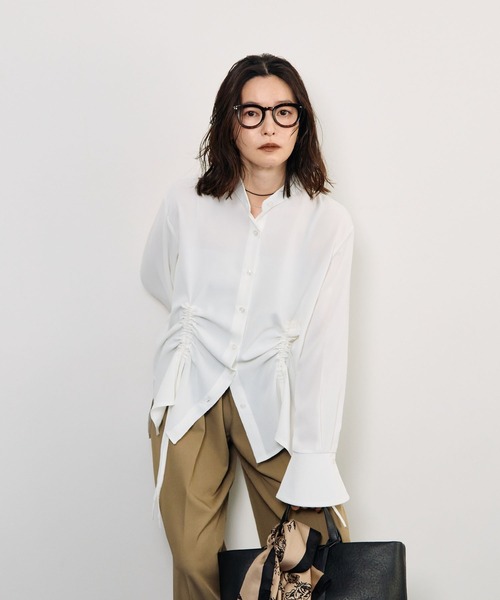 STELLA FISH(ステラフィッシュ)の「【シワになりにくい】サイドシャーリングシャツ(シャツ/ブラウス・レディース・ブラック/ブルー/ホワイト・FREE)」の10枚目の写真
