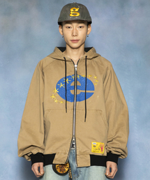 GLACK（グラック）の「GJ110 クラックエクスプローラーワークフードジップアップ (ベージュ)（パーカー）」