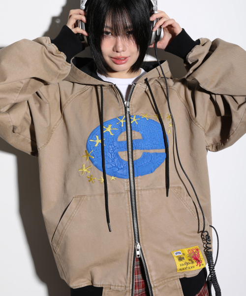 GLACK（グラック）の「GJ110 クラックエクスプローラーワークフードジップアップ (ベージュ)（パーカー・レディース・その他・MEDIUM/LARGE）」の8枚目の写真