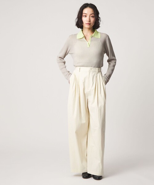 CITEN（シテン）の「＜CITEN＞コンパクトポロニット（ニット/セーター・レディース・ピンク/ライトグレー/ダークグレー・FREE）」の6枚目の写真