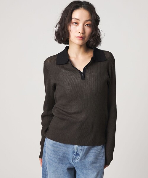 CITEN（シテン）の「＜CITEN＞コンパクトポロニット（ニット/セーター・レディース・ピンク/ライトグレー/ダークグレー・FREE）」の7枚目の写真