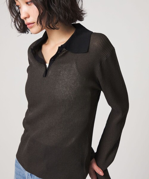 CITEN（シテン）の「＜CITEN＞コンパクトポロニット（ニット/セーター・レディース・ピンク/ライトグレー/ダークグレー・FREE）」の8枚目の写真