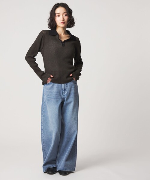 CITEN（シテン）の「＜CITEN＞コンパクトポロニット（ニット/セーター・レディース・ピンク/ライトグレー/ダークグレー・FREE）」の9枚目の写真