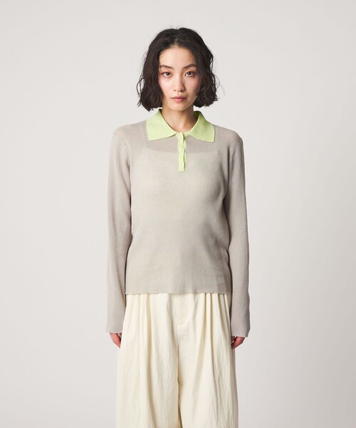 CITEN（シテン）の「＜CITEN＞コンパクトポロニット（ニット/セーター・レディース・ピンク/ライトグレー/ダークグレー・FREE）」の13枚目の写真