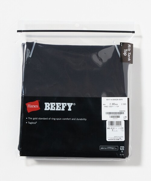 HANES（ヘインズ）の「＜Hanes＞ビーフィー リブ タンクトップ（タンクトップ・メンズ・ブラック/ホワイト・L/XL/M）」の9枚目の写真