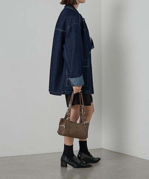 goocy（グーシー）の「【セットアップ対応】デニムミドルカバーオール（デニムジャケット・レディース・ブラック・FREE）」の17枚目の写真