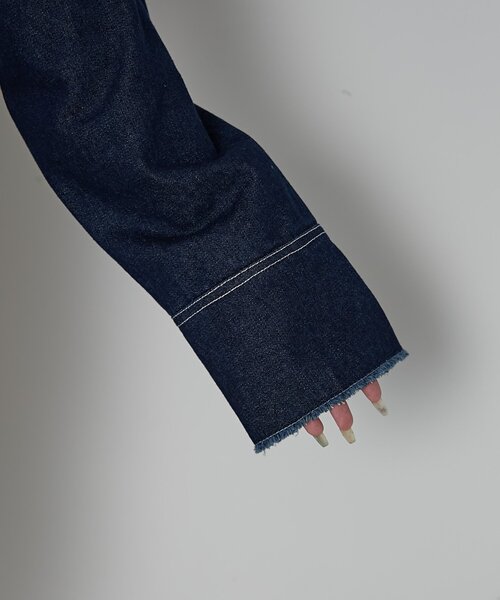 goocy（グーシー）の「【セットアップ対応】デニムミドルカバーオール（デニムジャケット・レディース・ブラック・FREE）」の21枚目の写真