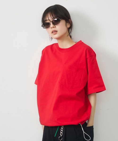 UNDERSTATEMENTs（アンダーステイトメント）の「【ユニセックス】配色ドローコードポケットTシャツ（Tシャツ/カットソー・メンズ・ネイビー/ホワイト/レッド/ブラック・MEDIUM/LARGE）」の4枚目の写真