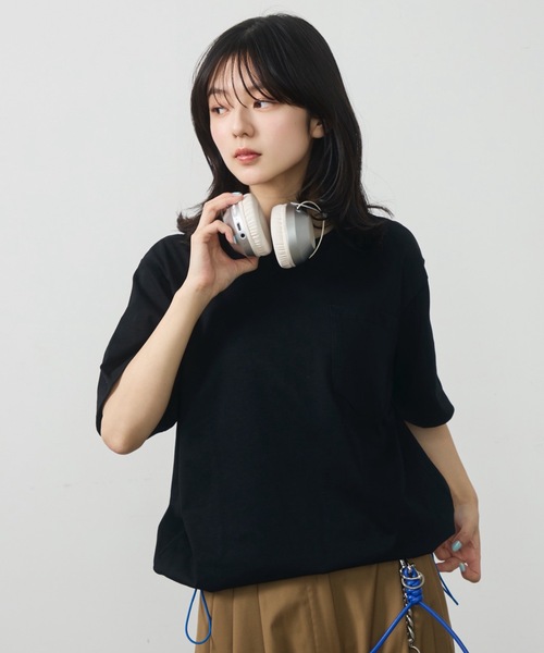 UNDERSTATEMENTs（アンダーステイトメント）の「【ユニセックス】配色ドローコードポケットTシャツ（Tシャツ/カットソー・メンズ・ネイビー/ホワイト/レッド/ブラック・MEDIUM/LARGE）」の3枚目の写真
