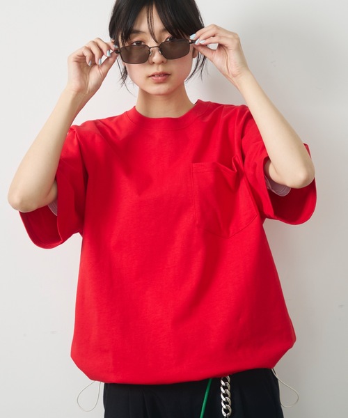 UNDERSTATEMENTs（アンダーステイトメント）の「【ユニセックス】配色ドローコードポケットTシャツ（Tシャツ/カットソー・メンズ・ネイビー/ホワイト/レッド/ブラック・MEDIUM/LARGE）」の20枚目の写真
