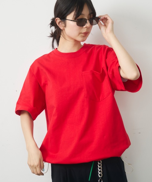 UNDERSTATEMENTs（アンダーステイトメント）の「【ユニセックス】配色ドローコードポケットTシャツ（Tシャツ/カットソー・メンズ・ネイビー/ホワイト/レッド/ブラック・MEDIUM/LARGE）」の21枚目の写真