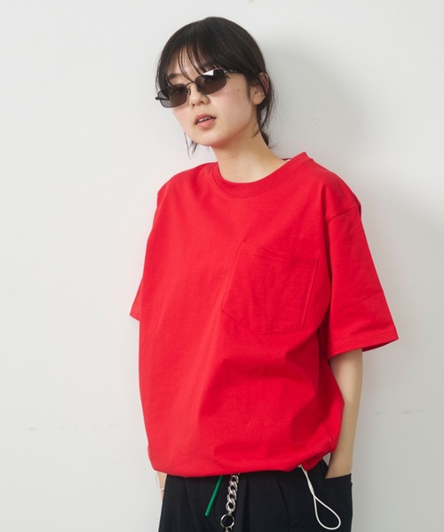 UNDERSTATEMENTs（アンダーステイトメント）の「【ユニセックス】配色ドローコードポケットTシャツ（Tシャツ/カットソー・メンズ・ネイビー/ホワイト/レッド/ブラック・MEDIUM/LARGE）」の18枚目の写真
