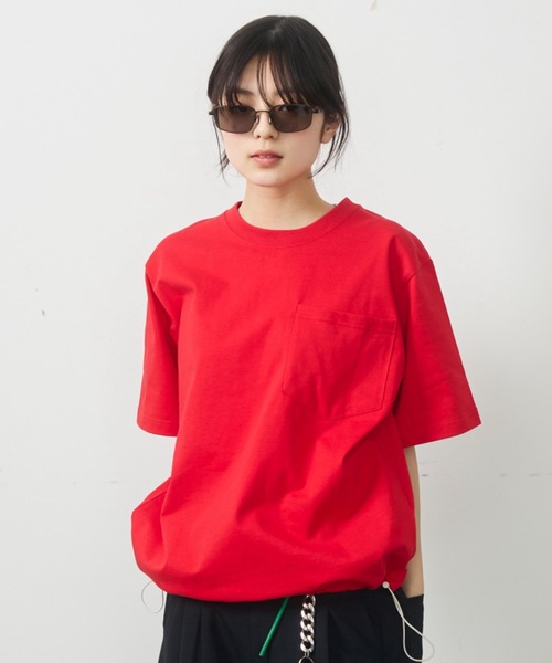 UNDERSTATEMENTs（アンダーステイトメント）の「【ユニセックス】配色ドローコードポケットTシャツ（Tシャツ/カットソー・メンズ・ネイビー/ホワイト/レッド/ブラック・MEDIUM/LARGE）」の17枚目の写真