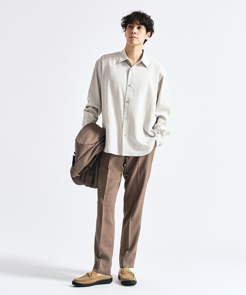 417 EDIFICE（フォーワンセブンエディフィス）の「Pクレープ レギュラーシャツ（シャツ/ブラウス・メンズ・チャコールグレー/ブラウン/ホワイト系その他/ブラック・MEDIUM/SMALL/LARGE）」の9枚目の写真