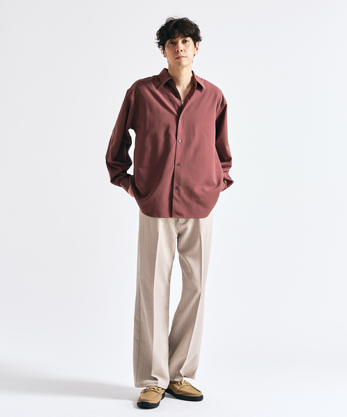 417 EDIFICE（フォーワンセブンエディフィス）の「Pクレープ レギュラーシャツ（シャツ/ブラウス・メンズ・チャコールグレー/ブラウン/ホワイト系その他/ブラック・MEDIUM/SMALL/LARGE）」の10枚目の写真