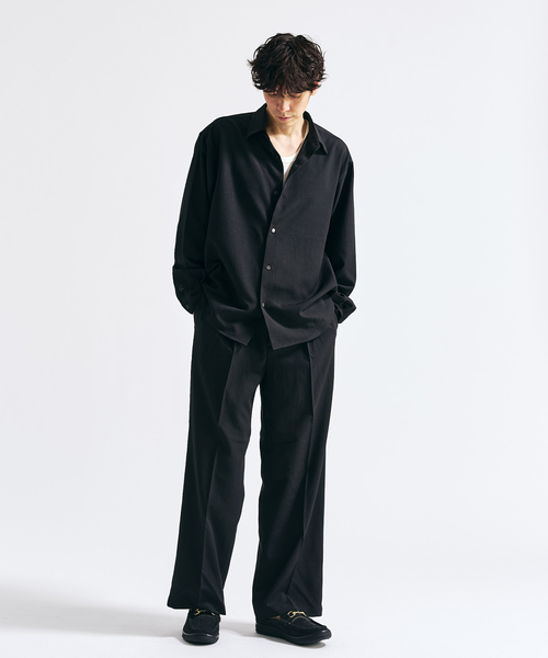 417 EDIFICE（フォーワンセブンエディフィス）の「Pクレープ レギュラーシャツ（シャツ/ブラウス・メンズ・チャコールグレー/ブラウン/ホワイト系その他/ブラック・MEDIUM/SMALL/LARGE）」の11枚目の写真