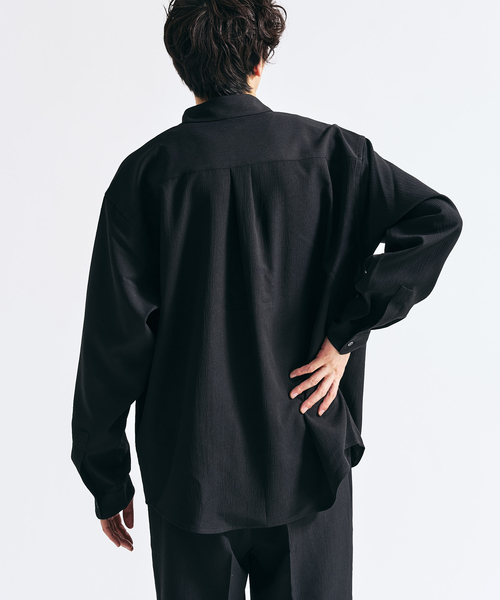 417 EDIFICE（フォーワンセブンエディフィス）の「Pクレープ レギュラーシャツ（シャツ/ブラウス・メンズ・チャコールグレー/ブラウン/ホワイト系その他/ブラック・MEDIUM/SMALL/LARGE）」の17枚目の写真
