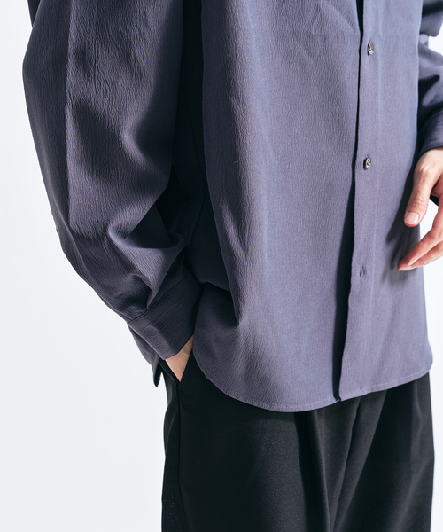 417 EDIFICE（フォーワンセブンエディフィス）の「Pクレープ レギュラーシャツ（シャツ/ブラウス・メンズ・チャコールグレー/ブラウン/ホワイト系その他/ブラック・MEDIUM/SMALL/LARGE）」の18枚目の写真