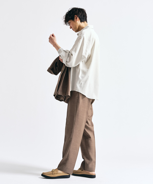 417 EDIFICE（フォーワンセブンエディフィス）の「Pクレープ レギュラーシャツ（シャツ/ブラウス・メンズ・チャコールグレー/ブラウン/ホワイト系その他/ブラック・MEDIUM/SMALL/LARGE）」の21枚目の写真