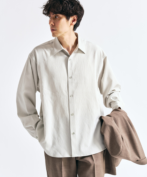 417 EDIFICE(フォーワンセブンエディフィス)の「Pクレープ レギュラーシャツ(シャツ/ブラウス・メンズ・チャコールグレー/ブラウン/ホワイト系その他/ブラック・MEDIUM/SMALL/LARGE)」の22枚目の写真