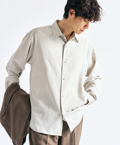 417 EDIFICE(フォーワンセブンエディフィス)の「Pクレープ レギュラーシャツ(シャツ/ブラウス・メンズ・チャコールグレー/ブラウン/ホワイト系その他/ブラック・MEDIUM/SMALL/LARGE)」の17枚目の写真