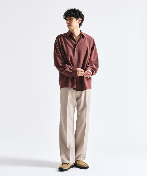 417 EDIFICE(フォーワンセブンエディフィス)の「Pクレープ レギュラーシャツ(シャツ/ブラウス・メンズ・チャコールグレー/ブラウン/ホワイト系その他/ブラック・MEDIUM/SMALL/LARGE)」の14枚目の写真
