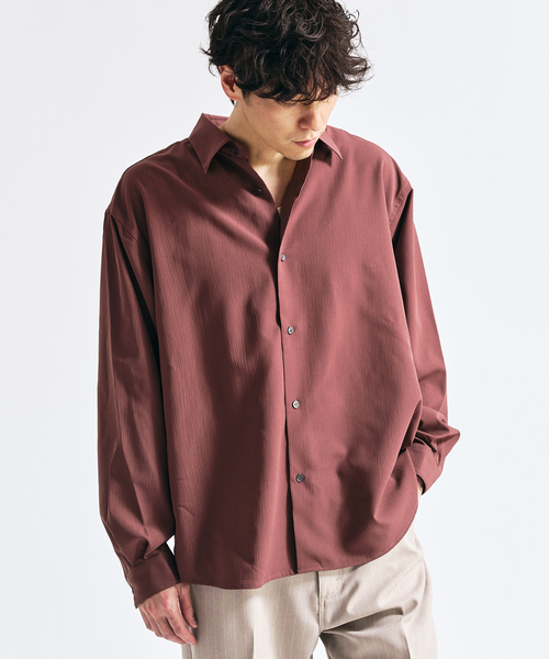 417 EDIFICE(フォーワンセブンエディフィス)の「Pクレープ レギュラーシャツ(シャツ/ブラウス・メンズ・チャコールグレー/ブラウン/ホワイト系その他/ブラック・MEDIUM/SMALL/LARGE)」の10枚目の写真