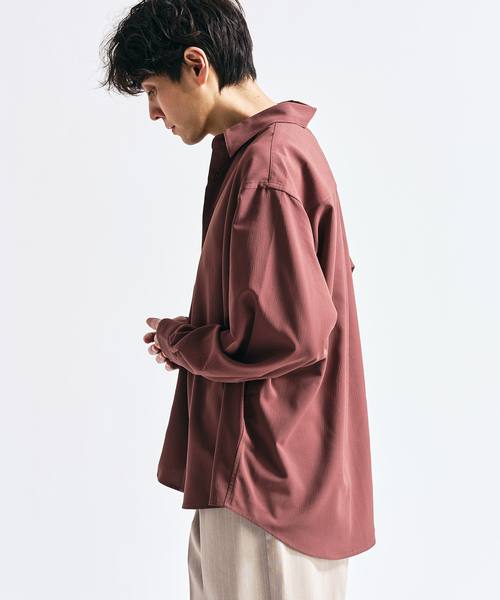 417 EDIFICE(フォーワンセブンエディフィス)の「Pクレープ レギュラーシャツ(シャツ/ブラウス・メンズ・チャコールグレー/ブラウン/ホワイト系その他/ブラック・MEDIUM/SMALL/LARGE)」の9枚目の写真