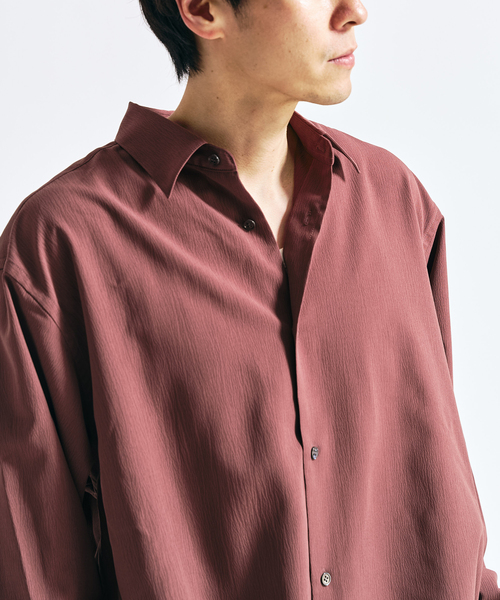 417 EDIFICE(フォーワンセブンエディフィス)の「Pクレープ レギュラーシャツ(シャツ/ブラウス・メンズ・チャコールグレー/ブラウン/ホワイト系その他/ブラック・MEDIUM/SMALL/LARGE)」の7枚目の写真