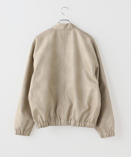 JOINT WORKS（ジョイントワークス）の「フェイクレザー スタンドブルゾン /  FAUX LEATHER STAND BLOUSON（ブルゾン・メンズ・アイボリー/ブラック・MEDIUM/LARGE）」の4枚目の写真