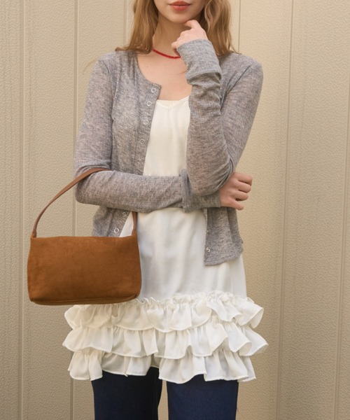 Birthday room（バースデイルーム）の「フリルキャミチュニック/Frilled cami tunic（キャミソール・レディース・ブラック/ホワイト・FREE）」の4枚目の写真