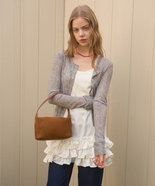 Birthday room（バースデイルーム）の「フリルキャミチュニック/Frilled cami tunic（キャミソール・レディース・ブラック/ホワイト・FREE）」の6枚目の写真