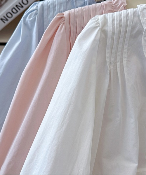 AMAJI(アマジ)の「フリルブラウス(シャツ/ブラウス・レディース・ホワイト/ピンク/ブルー・SMALL/MEDIUM/LARGE/X-LARGE)」の7枚目の写真