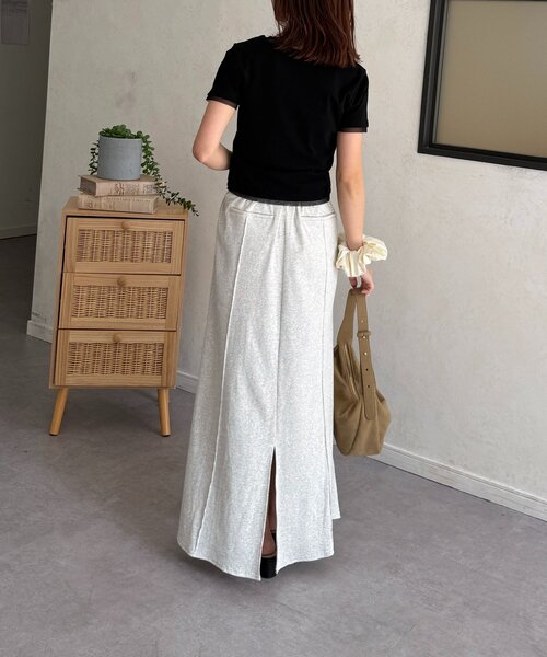 Thevon（ゼボン）の「チャーム付きコンパクトTシャツ（Tシャツ/カットソー・レディース・チャコールグレー/オフホワイト/ブラック・M/S）」の20枚目の写真