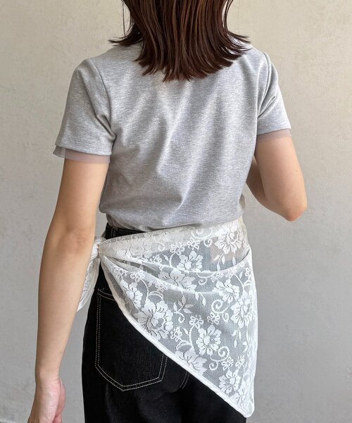 Thevon（ゼボン）の「【新色登場/2サイズ展開】チャーム付きコンパクトTシャツ（Tシャツ/カットソー・レディース・チャコールグレー/オフホワイト/ブラック/グレー・M/S）」の8枚目の写真