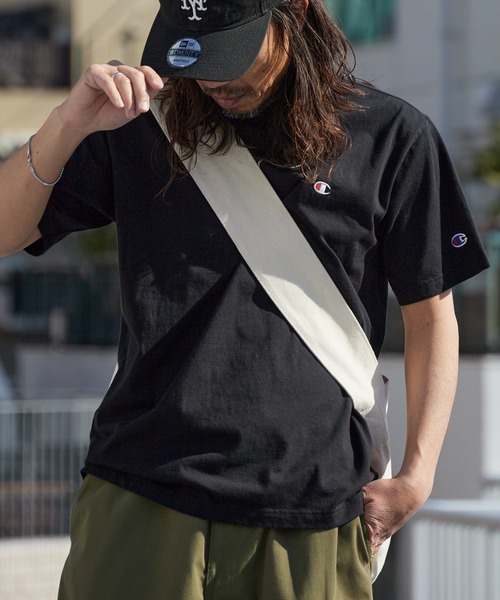 Champion(チャンピオン)の「Champion/チャンピオン ワンポイント ロゴワッペン クルーネック半袖Tシャツ コットン カジュアル ストリート シンプル 2026年 夏 夏服 秋服(Tシャツ/カットソー・メンズ・ホワイト/ライトブルー/ブラック/ネイビー/ライトグリーン・M/L/XL)」の20枚目の写真