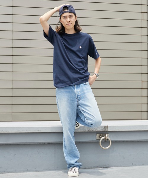 Champion(チャンピオン)の「Champion/チャンピオン ワンポイント ロゴワッペン クルーネック半袖Tシャツ コットン カジュアル ストリート シンプル 2026年 夏 夏服 秋服(Tシャツ/カットソー・メンズ・ホワイト/ライトブルー/ブラック/ネイビー/ライトグリーン・M/L/XL)」の22枚目の写真