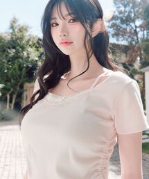 レイヤード風ドロストTシャツ