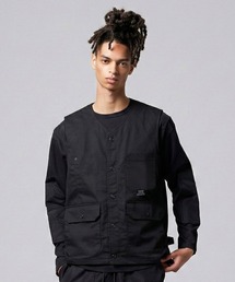 TAION | 【TAION(タイオン)】〈ユニセックス〉ノンダウン ワーク Vネックボタン ベスト-コットンダックキャンバス(ベスト)