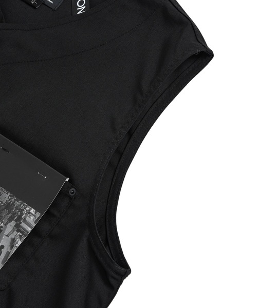 TAION(タイオン)の「【TAION(タイオン)】〈ユニセックス〉ノンダウン ワーク Vネックボタン ベスト-コットンダックキャンバス(ベスト・メンズ・ブラック/ダークオリーブ/ダークネイビー・S/M/L/XL/2XL)」の4枚目の写真